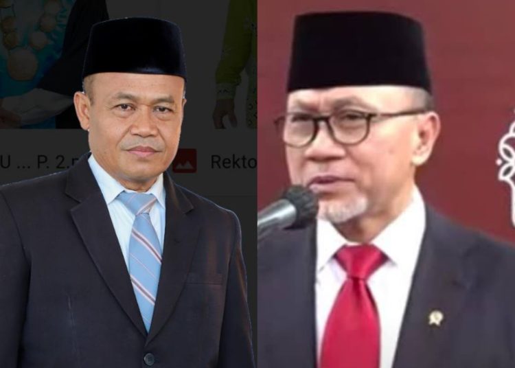 Rektor UMPR Dr HM Yusuf SSos MAP dan Zulkipli Hasan. (ist)
