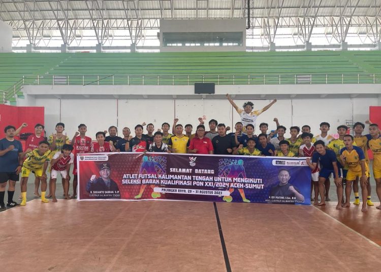 26 Atlit Putra Futsal Kalteng yang saat ini menjalani seleksi untuk menghadapi Babak Kualifikasi PON XXI. (Photo/giben)